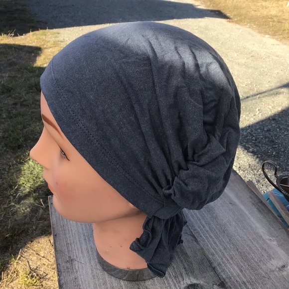 Denim Blue Chemo Beanies cancer and alopecia cap beanie New - Picture 2 of 3